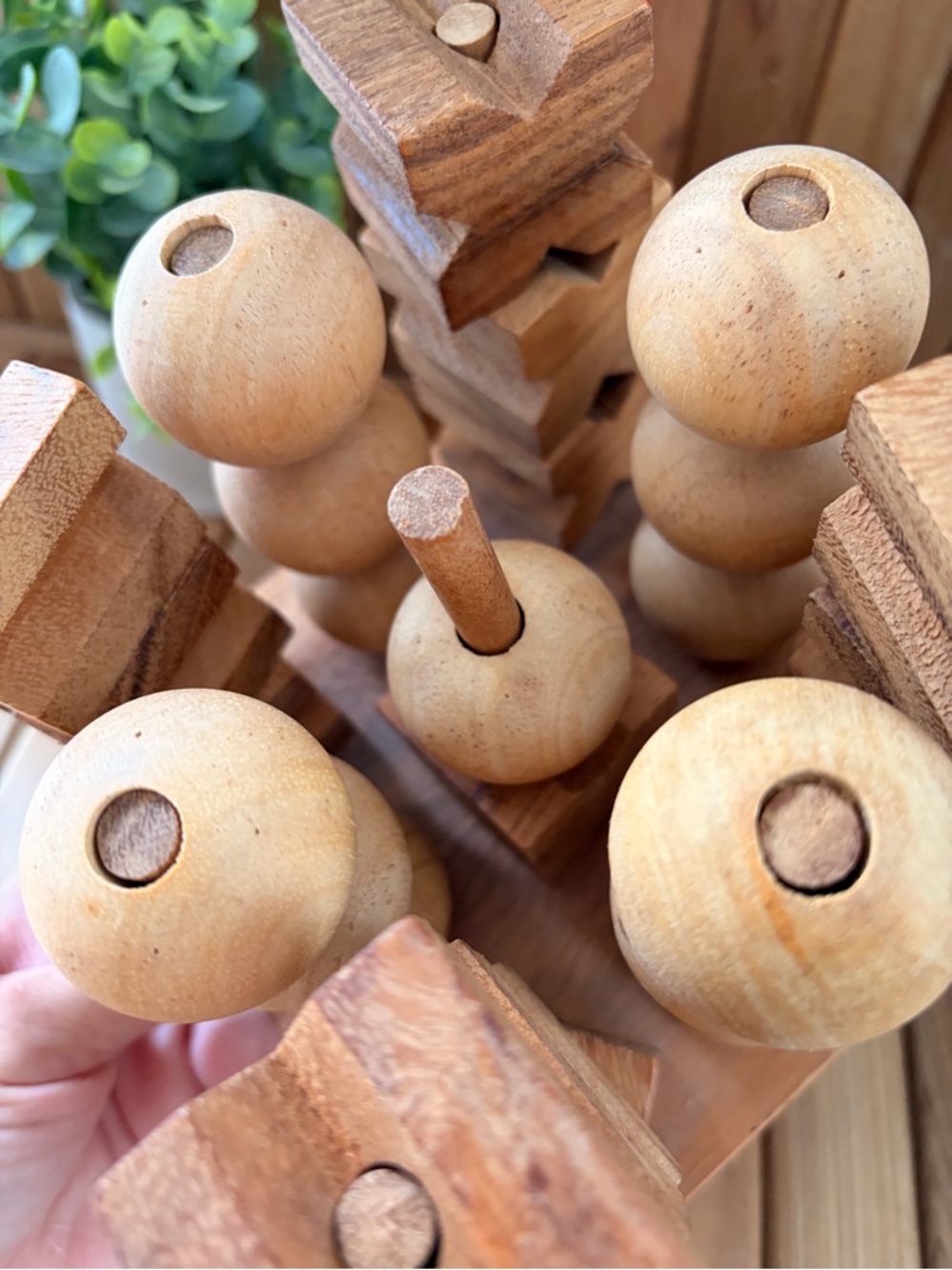 Sculptural Wooden Decor, Vintage Inspired Organic Puzzle Wabi Sabi Minimalist - Picture 8 of 9